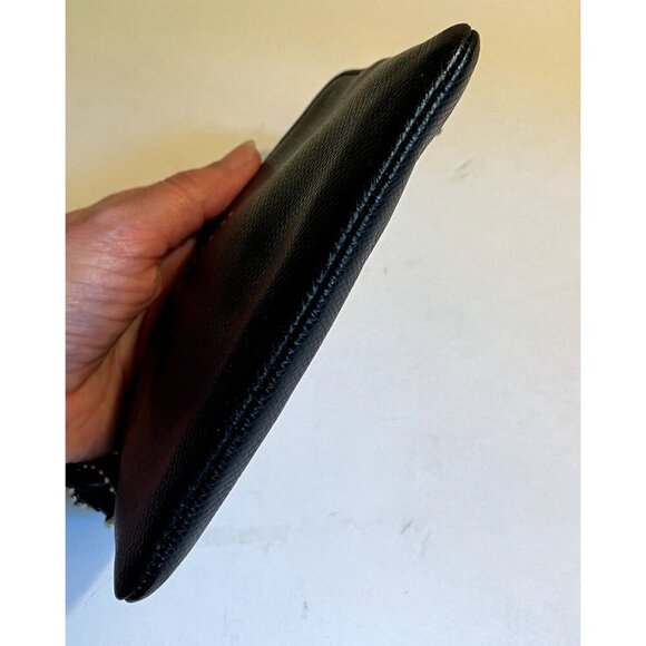 COACH Black Pebbled Leather Corner Zip Wristlet Soho New York Minimalist Luxury - Picture 5 of 9